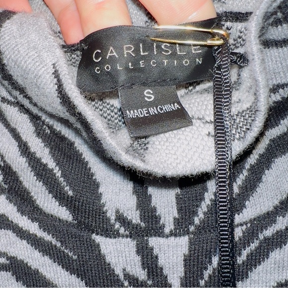 Carlisle Collection NWT Zebra Print Cotton Silk Sleeveless Turtleneck Sweater - Picture 4 of 6